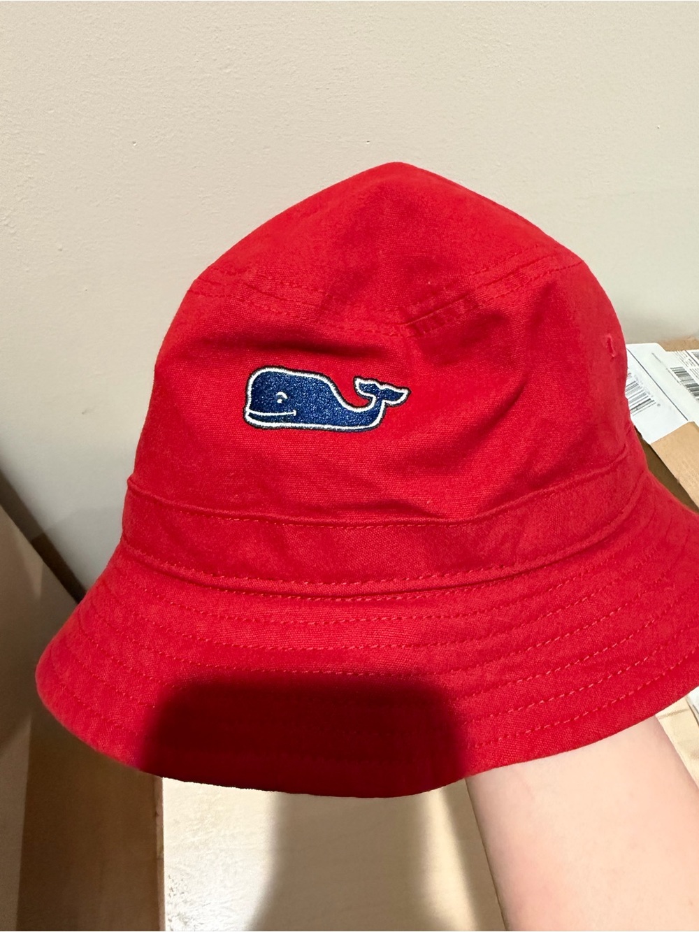 Head of the Charles Volunteer Vineyard Vines Red Cotton Whale Bucket Hat - Picture 3 of 5